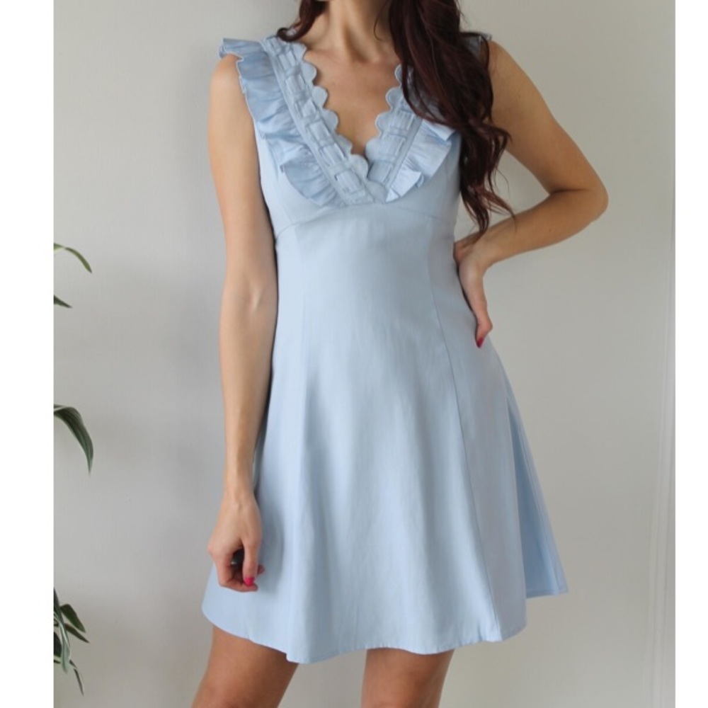 Gilli Ruffle Tank Dress in Light Blue